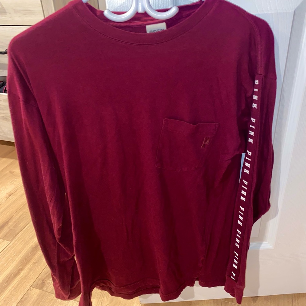 Burgundy long sleeve shirt